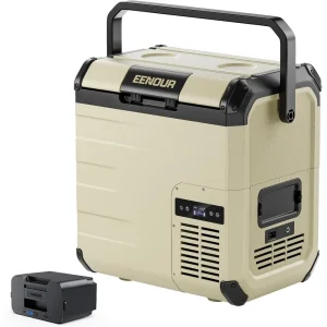 12V Portable 19Qt/18L Detachable Battery, Solar-Powered Cooler,